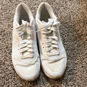 White Nike Air Athletic Sneakers glow in the dark